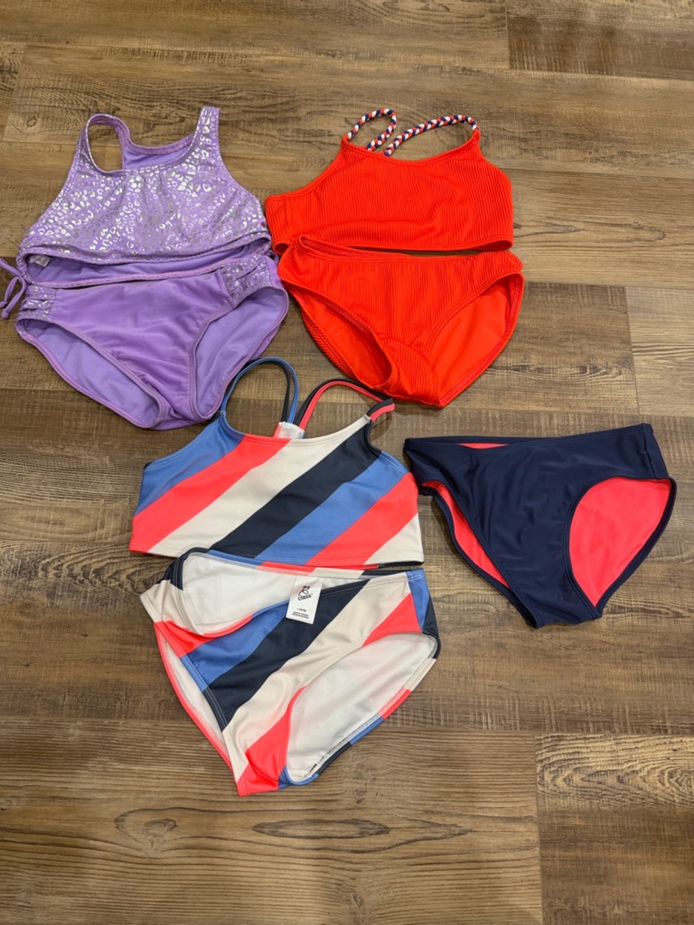 Assorted Girls' Swim Sets Purple, Red, Navy &Multi-Color Target size girls large
